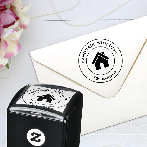  Handmade With Love Custom Logo Text Self_inking Stamp