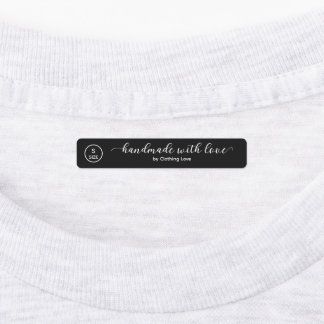 Handmade with love custom name and size kids' labels