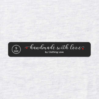 Handmade with love custom name and size kids' labels