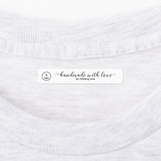 Handmade with love custom name and size kids' labels