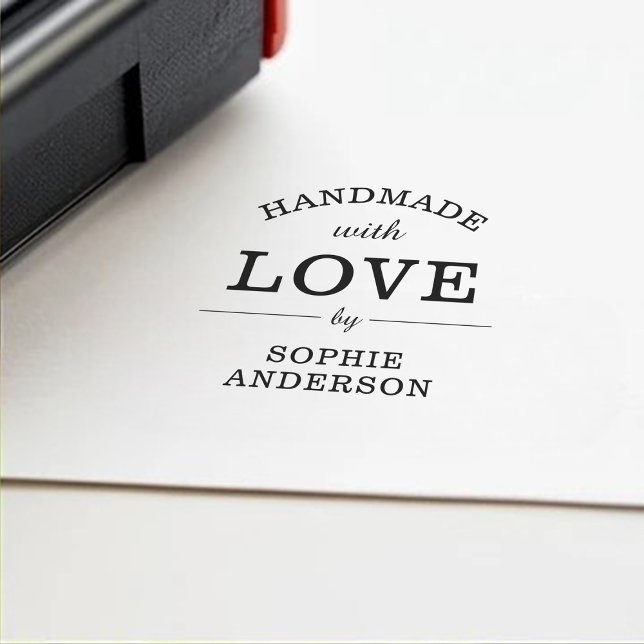 Handmade with Love Custom Name Artisanal Self-inking Stamp (Creator Uploaded)