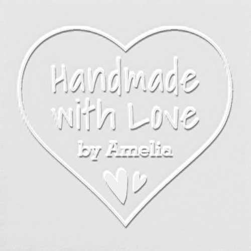 Handmade with love custom name heart embosser
