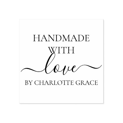 Handmade with love custom personalized typography rubber stamp