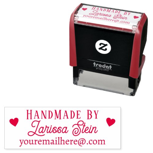 Handmade With Love Custom Signature Rubber Stamps
