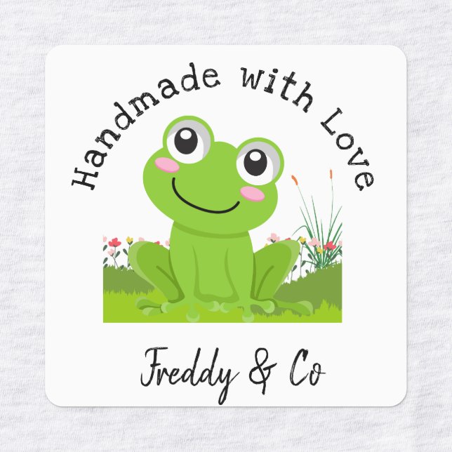 Handmade with Love Cute Frog Labels (Design 1)