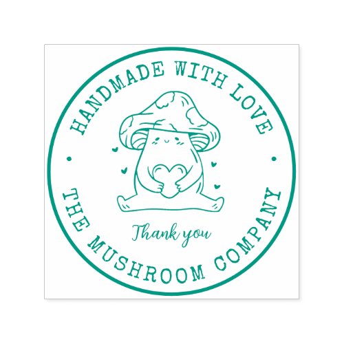 Handmade With Love Cute Mushroom Business Self_inking Stamp