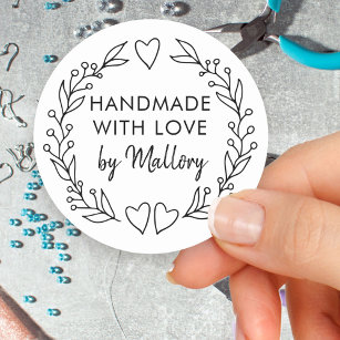 30 Handmade With Love Labels, Happy Mail Stickers, Wedding Stickers, S –  Sticker Art Designs