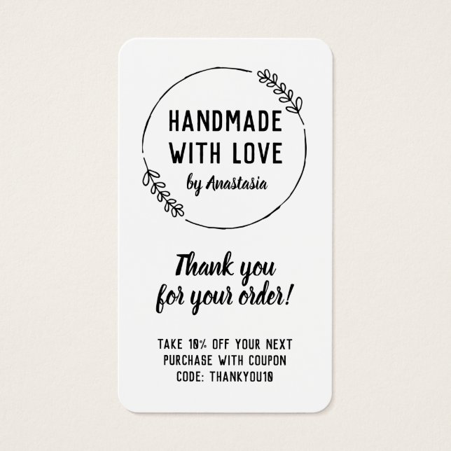 Handmade with Love Doodle Wreath Thank You (Front)