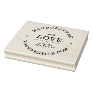 Handmade with Love Elegant Custom Name Crafting Rubber Stamp