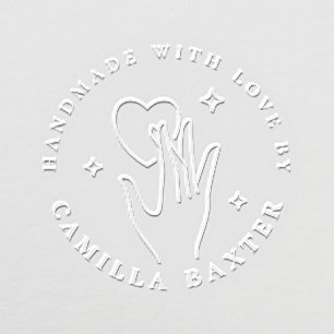 Handmade With Love   Elegant Heart Hand & Stars Embosser