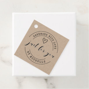 Handmade With Love Elegant Script Favor Tags