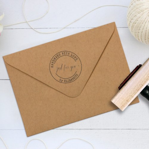 Handmade With Love Elegant Script Product Stamp