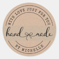 Handmade With Love elegant script Sticker