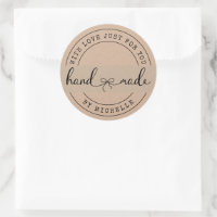 Handmade With Love Elegant Script Sticker