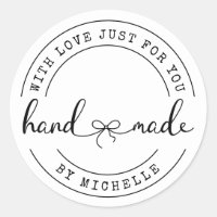 Handmade With Love elegant script Sticker