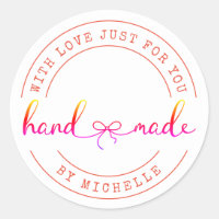 Handmade With Love elegant script Sticker