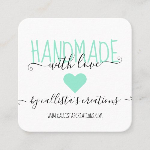 Handmade With Love Etsy Home Crafter Art Fair Squa Square Business Card