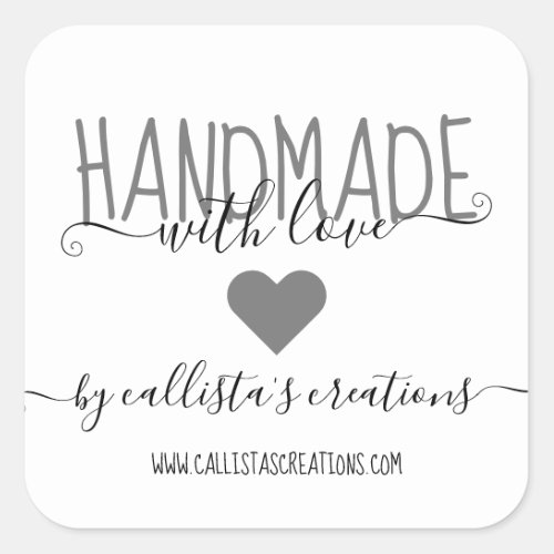 Handmade With Love Etsy Home Crafter Art Fair Square Sticker
