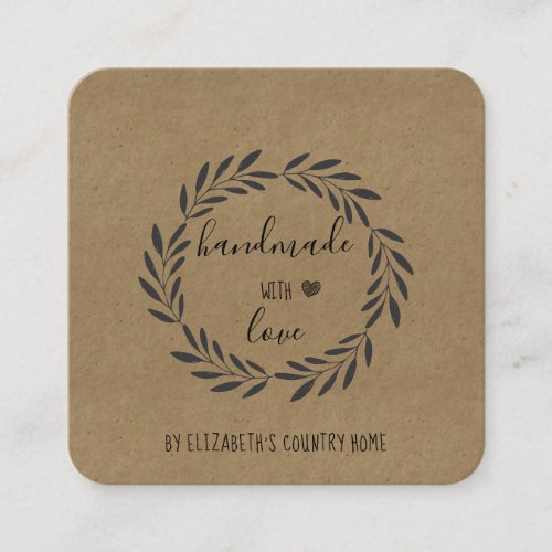 Handmade with Love Etsy Home Crafter Craft Show  S Square Business Card