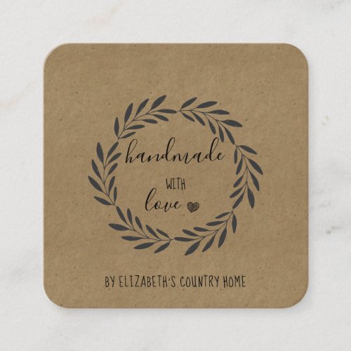 Handmade with Love Etsy Home Crafter Craft Show  Square Business Card