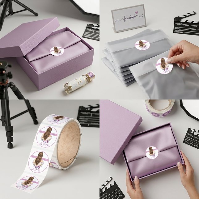 Handmade With Love Floral Packaging Sticker (Handmade With Love Floral Business Packaging Classic Round Sticker)