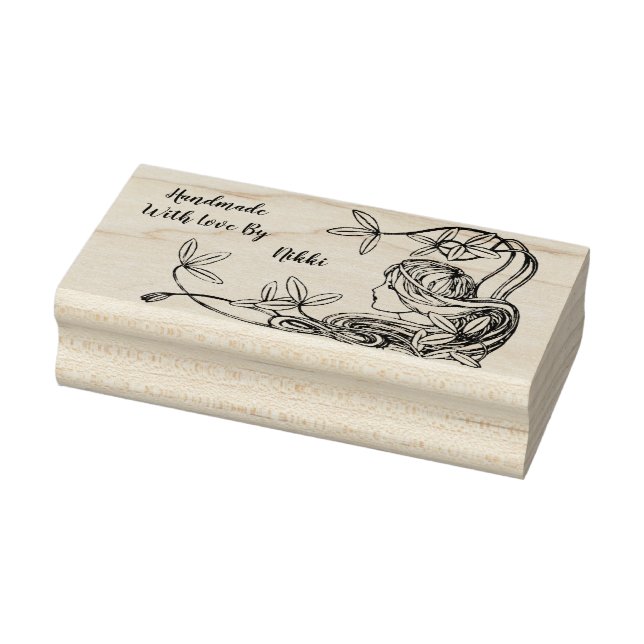 Handmade with love floral stamp (Stamp)