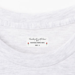 Handmade With Love Flower Business Name Size Cloth Kids' Labels