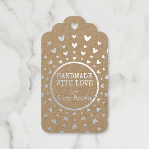 Handmade with love foil gift tags