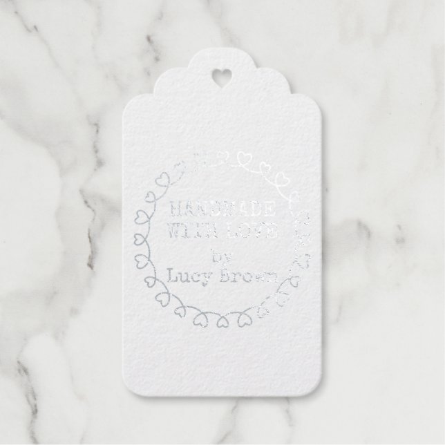Handmade with love foil gift tags (Front)