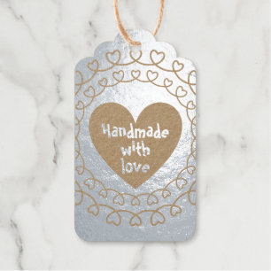 Handmade with love foil gift tags