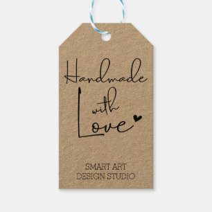 Handmade with Love Hand Lettering Custom Kraft Gift Tags