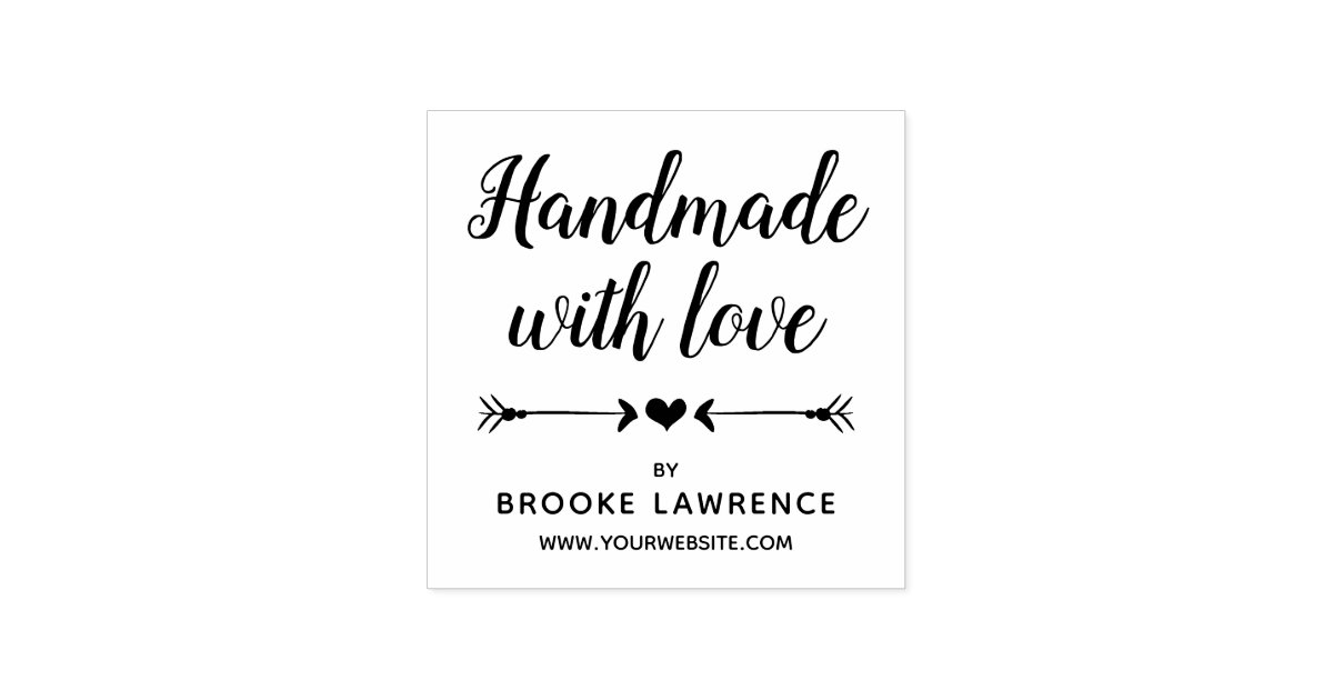 Handmade With Love Personalized Rubber Stamp