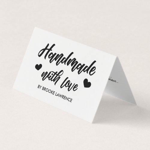 Handmade with Love Heart _ Care Instructions Business Card