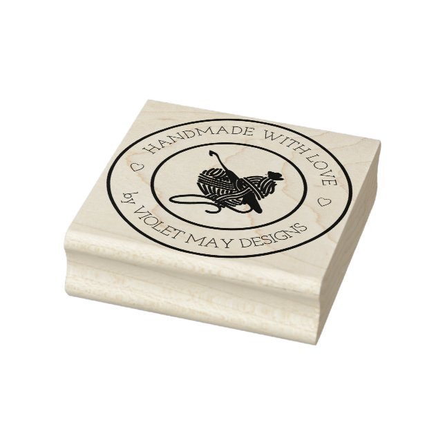 Handmade with Love - Heart Crochet Yarn Craft Rubber Stamp (Stamp)