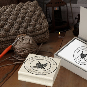 Handmade with Love Heart Crochet Yarn Craft Rubber Stamp