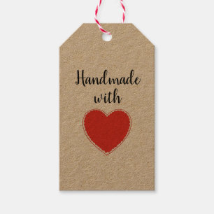 Handmade with Love Heart Gift Tag