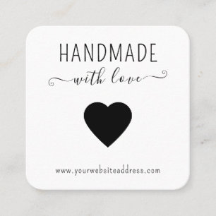Handmade With Love Heart QR Code Logo Social Media Square Business Card