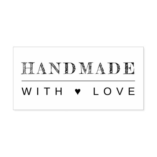 Handmade With Love Heart Rubber Stamp