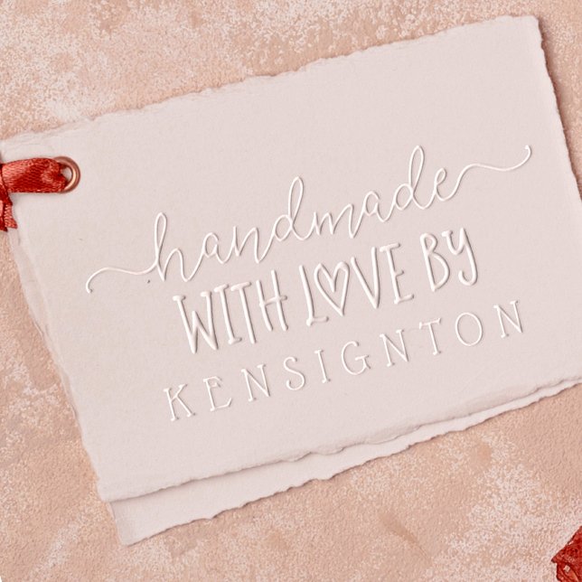 Handmade With Love Heart Script Custom Name Embosser (Creator Uploaded)