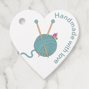 Handmade with Love - Heart Shaped Yarn & Butterfly Favor Tags