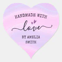 Handmade with Love Hearts Stickers