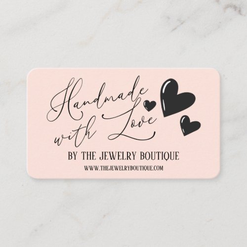 Handmade With Love Hearts Script Etsy Home Crafter Business Card