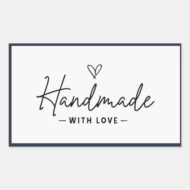 Handmade with Love Home made Crafts Cooking Rectangular Sticker (Front)