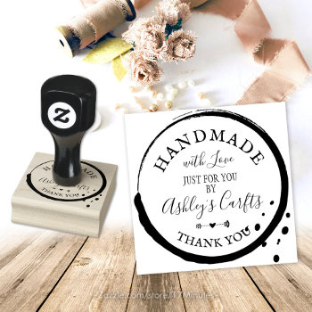 Handmade With Love Ink Stain Thank You For You Rubber Stamp by 17Minutes at Zazzle
