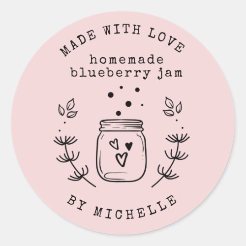 Handmade With Love jam label canning Sticker