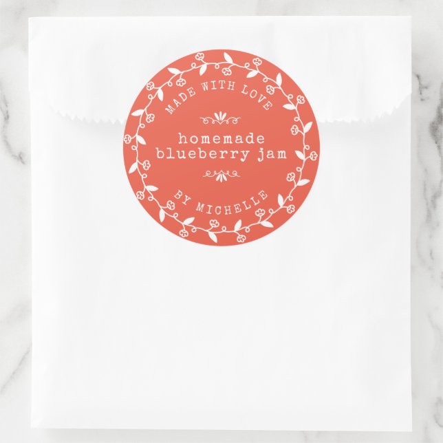 Handmade With Love Jam Label Canning Sticker (Bag)