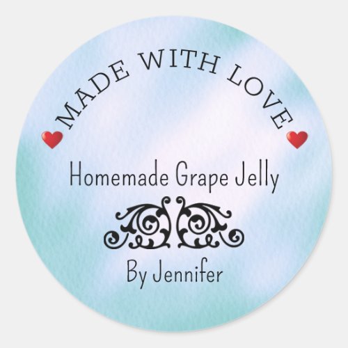 Handmade With Love Jam Label Hearts Canning Food