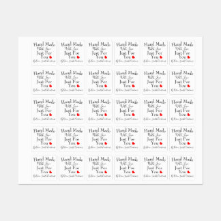 Handmade With Love Just For You Personalized Labels