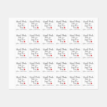 Handmade With Love Just For You Personalized Labels by Flissitations at Zazzle