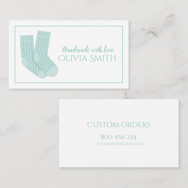 Handmade with Love Knitted Craft Business Card (Front/Back)